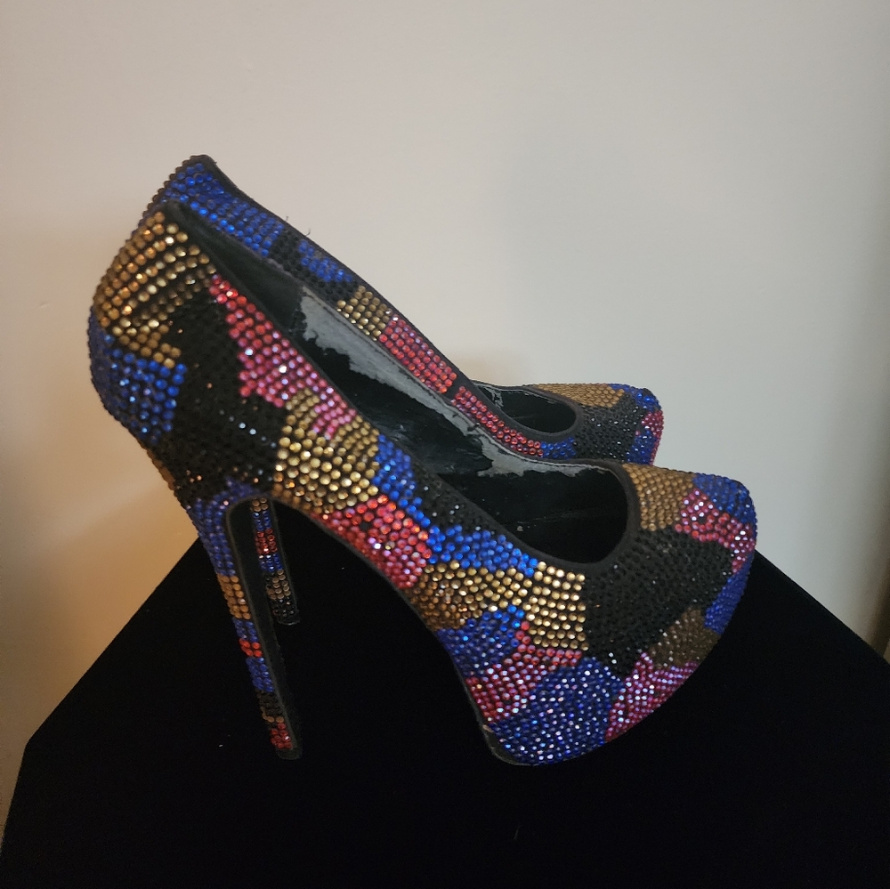 Multicolor Sequin Stiletto Heels